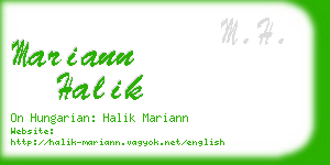 mariann halik business card